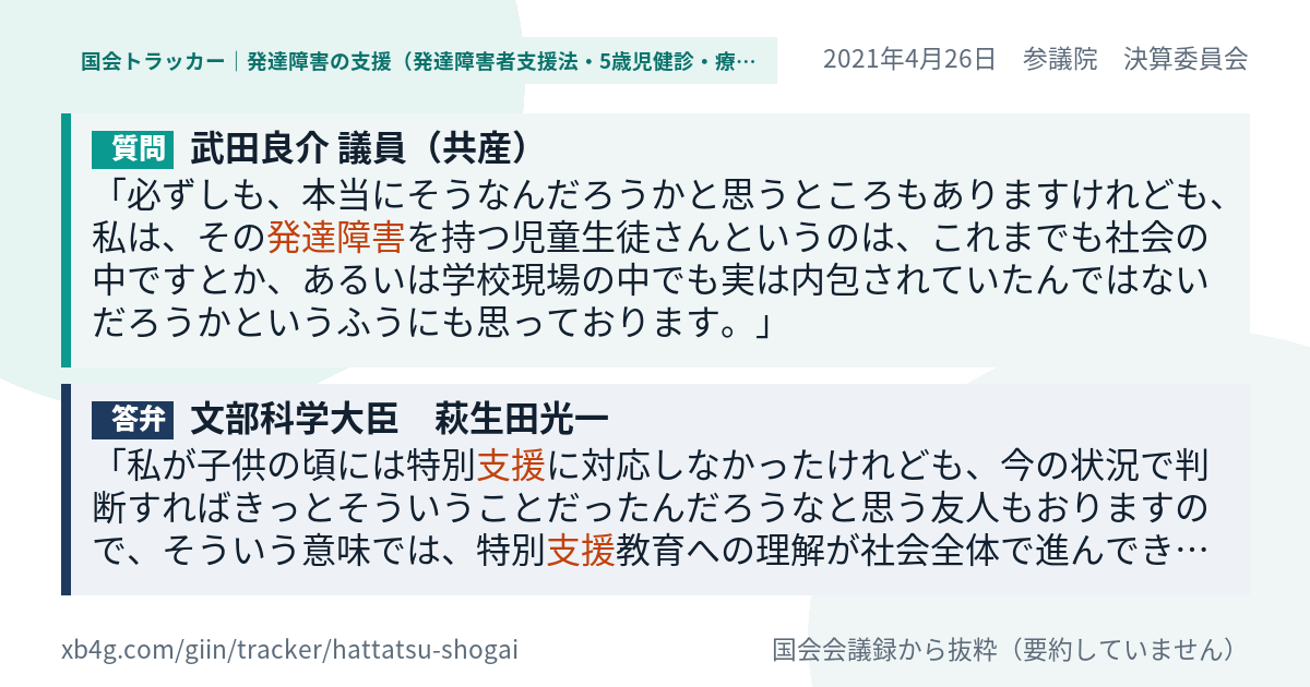 質問と答弁のカード