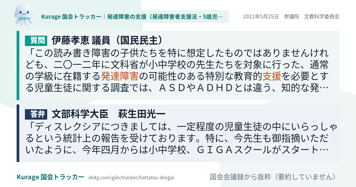質問と答弁のカード