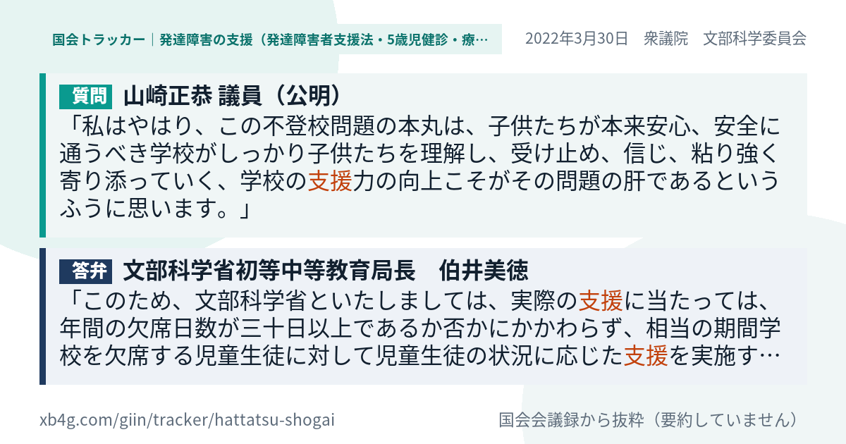 質問と答弁のカード
