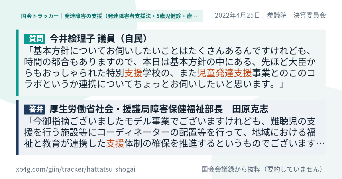 質問と答弁のカード