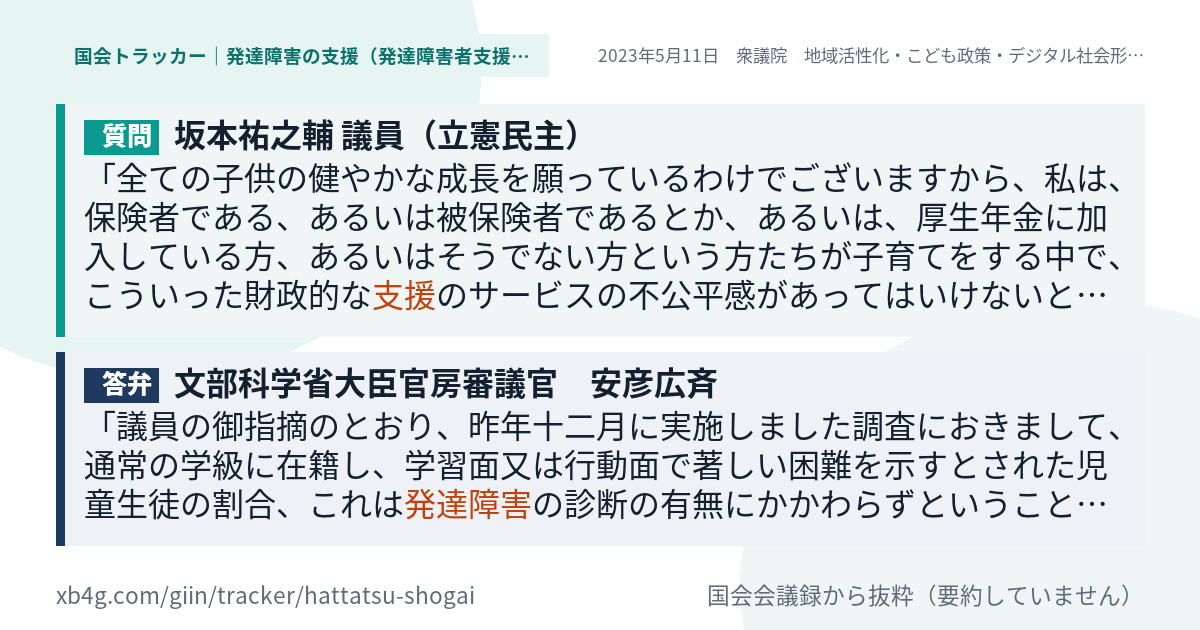 質問と答弁のカード