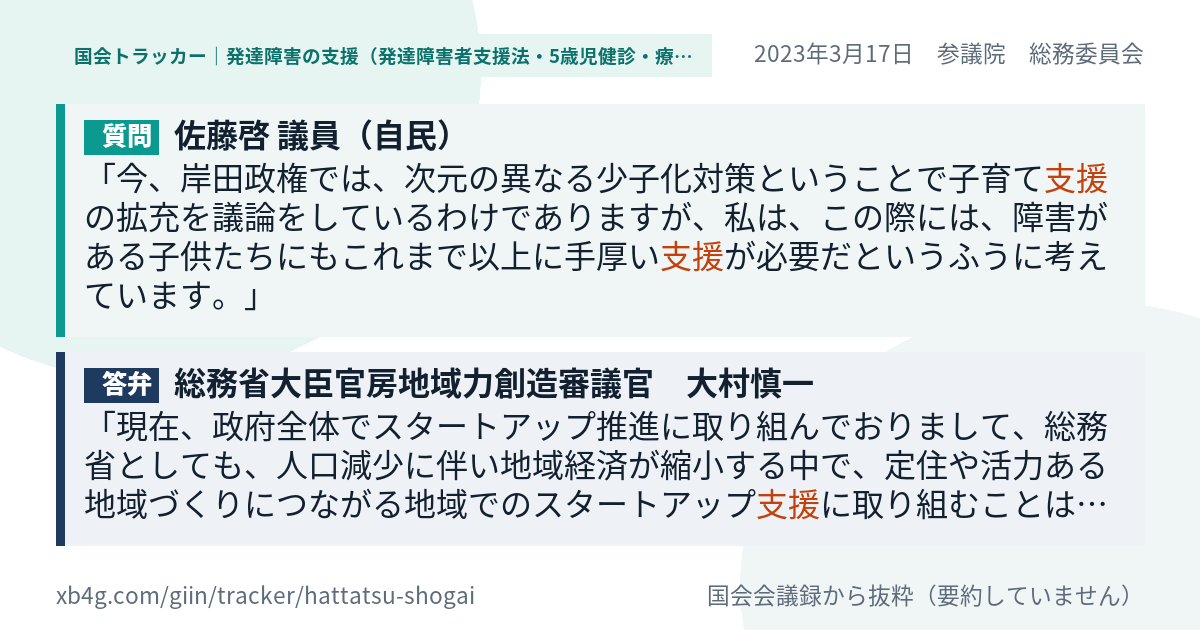 質問と答弁のカード