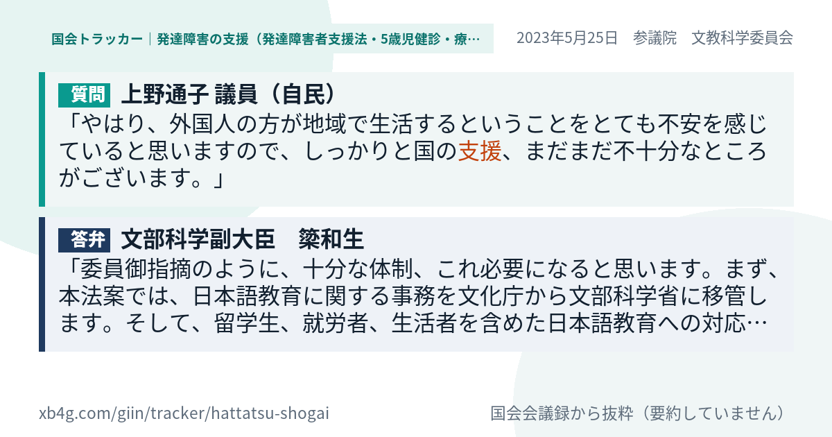 質問と答弁のカード