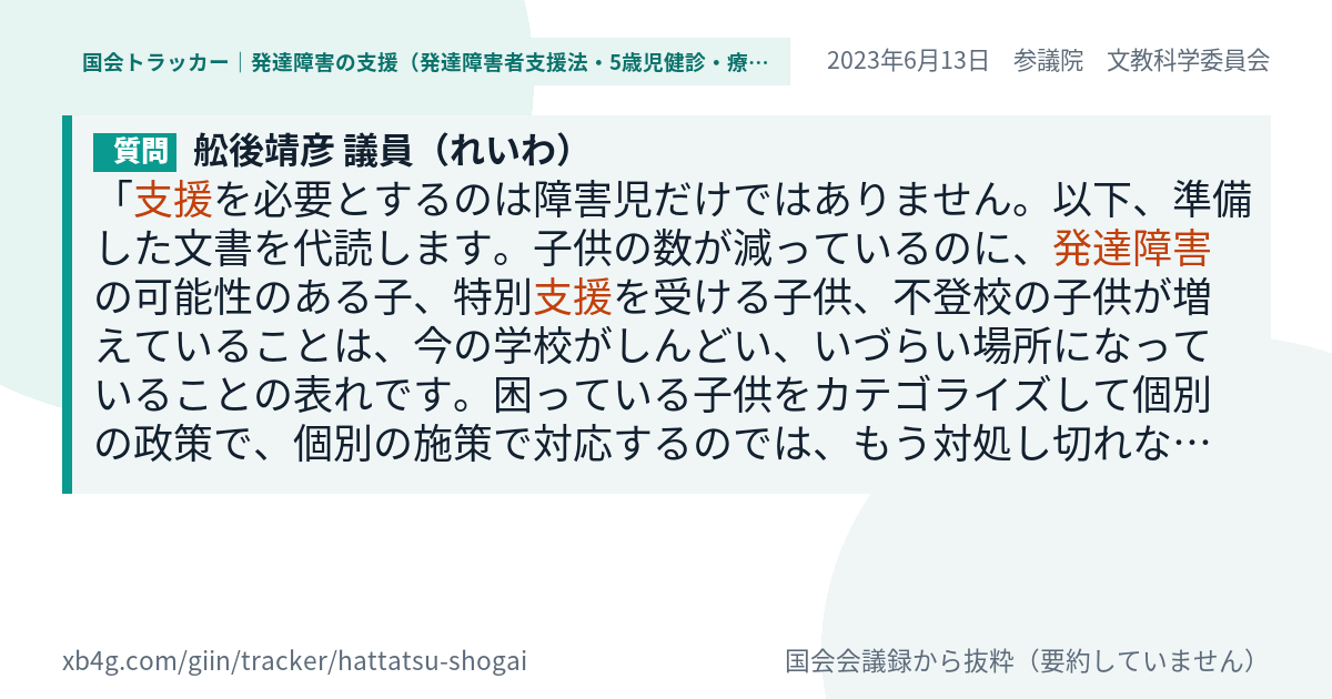質問と答弁のカード