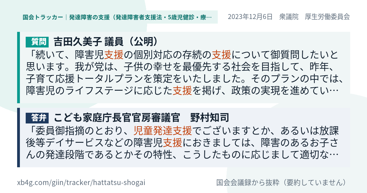 質問と答弁のカード