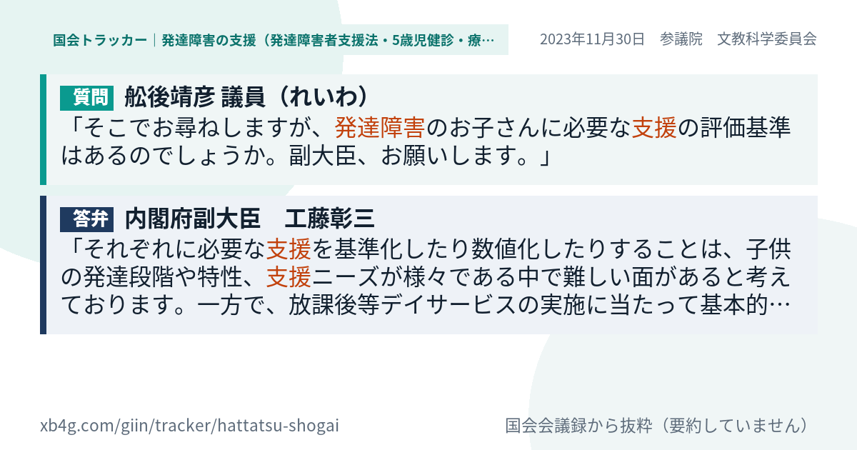 質問と答弁のカード