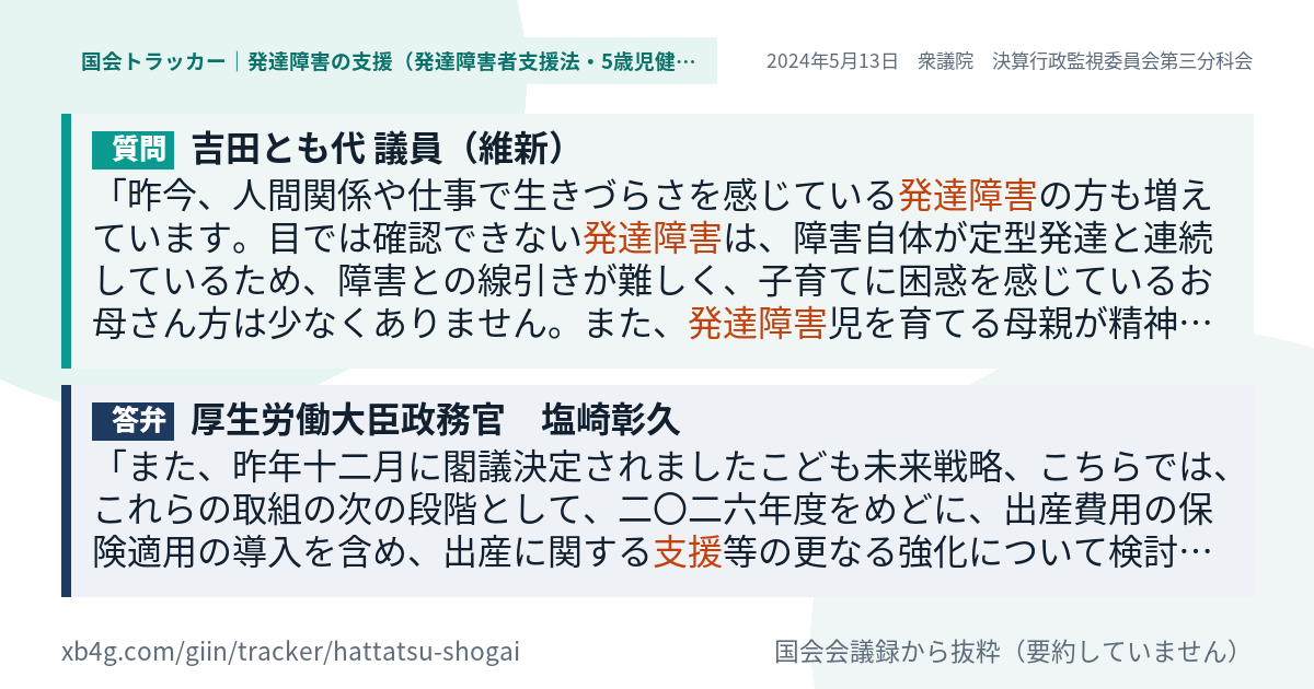 質問と答弁のカード