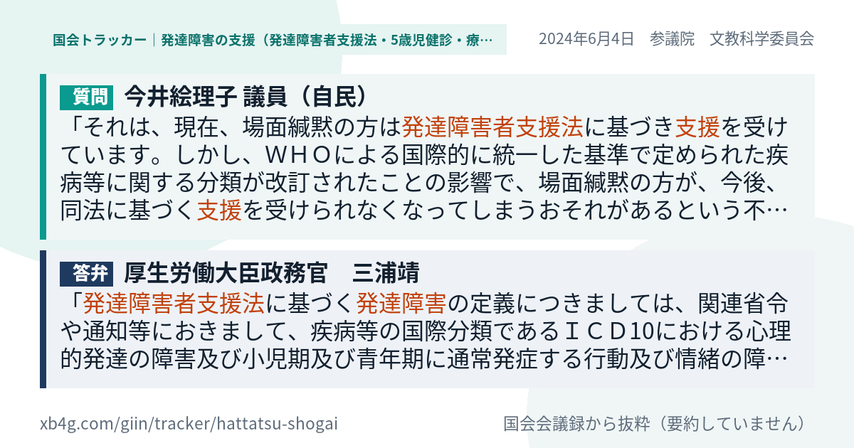 質問と答弁のカード