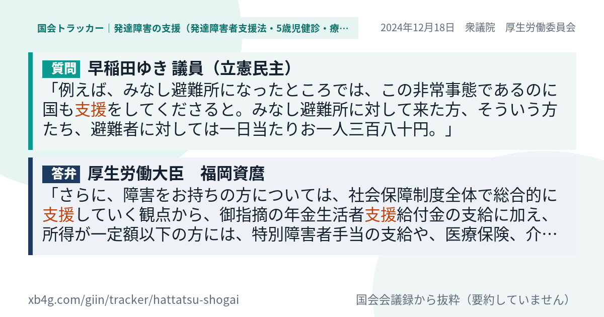 質問と答弁のカード