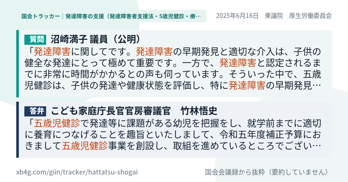 質問と答弁のカード