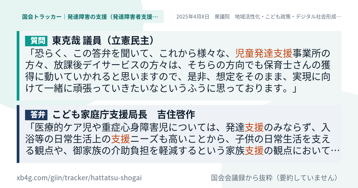 質問と答弁のカード