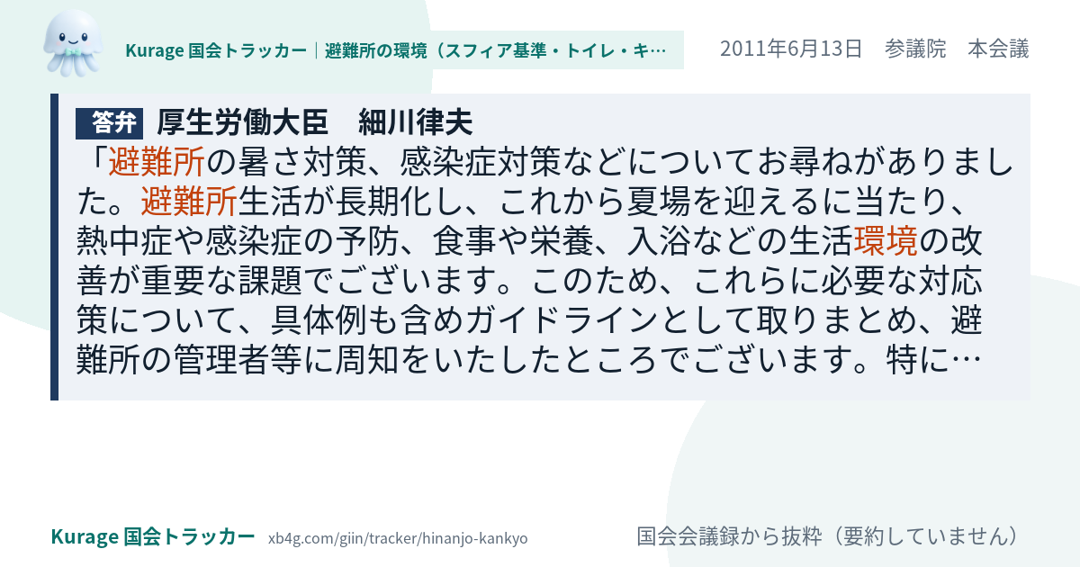 質問と答弁のカード