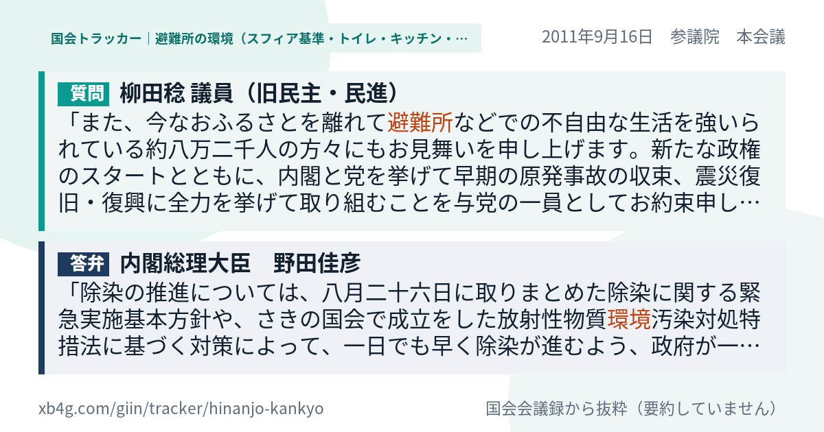 質問と答弁のカード