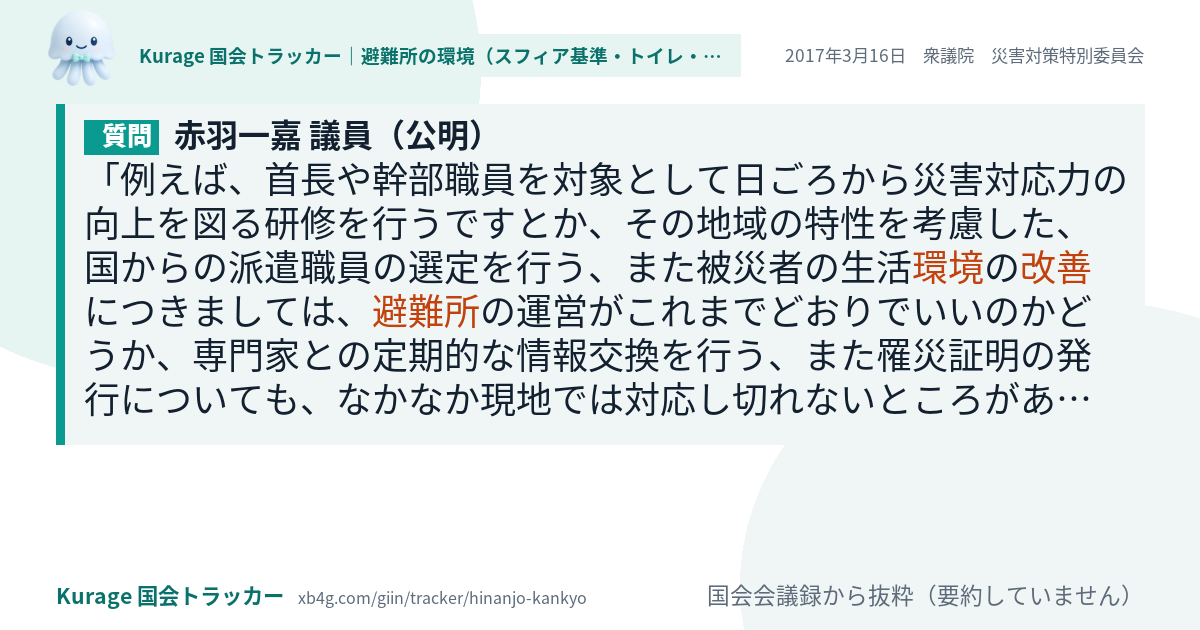 質問と答弁のカード