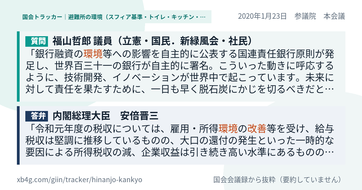 質問と答弁のカード