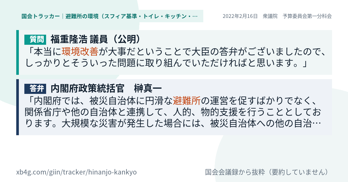 質問と答弁のカード