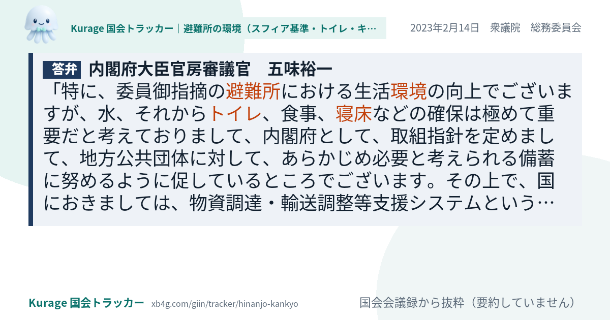 質問と答弁のカード