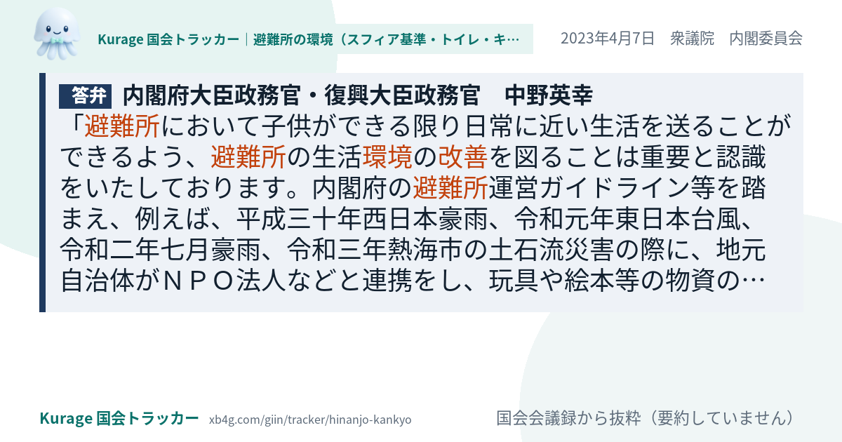 質問と答弁のカード