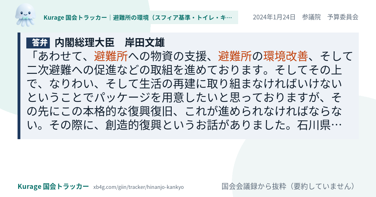 質問と答弁のカード