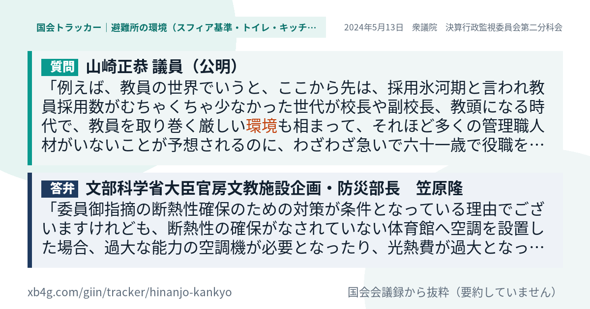 質問と答弁のカード