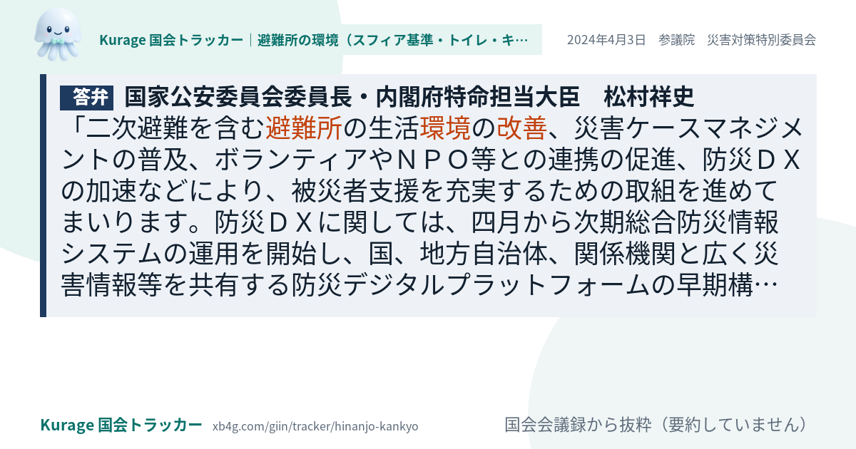 質問と答弁のカード