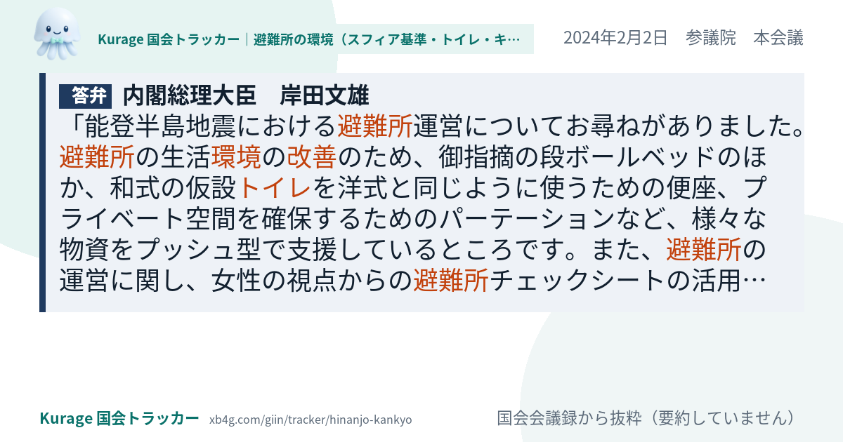 質問と答弁のカード