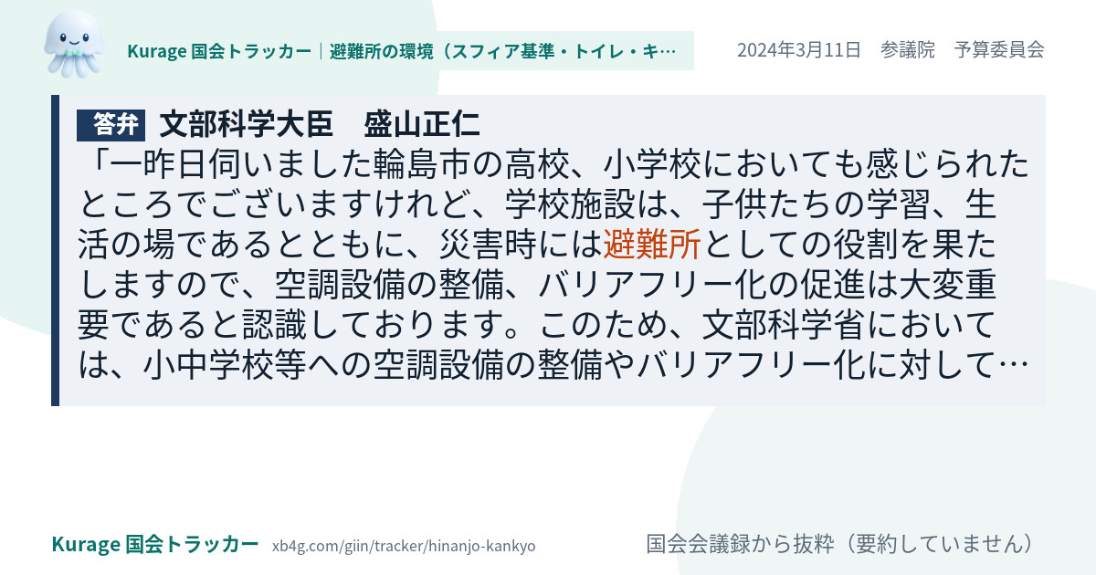 質問と答弁のカード