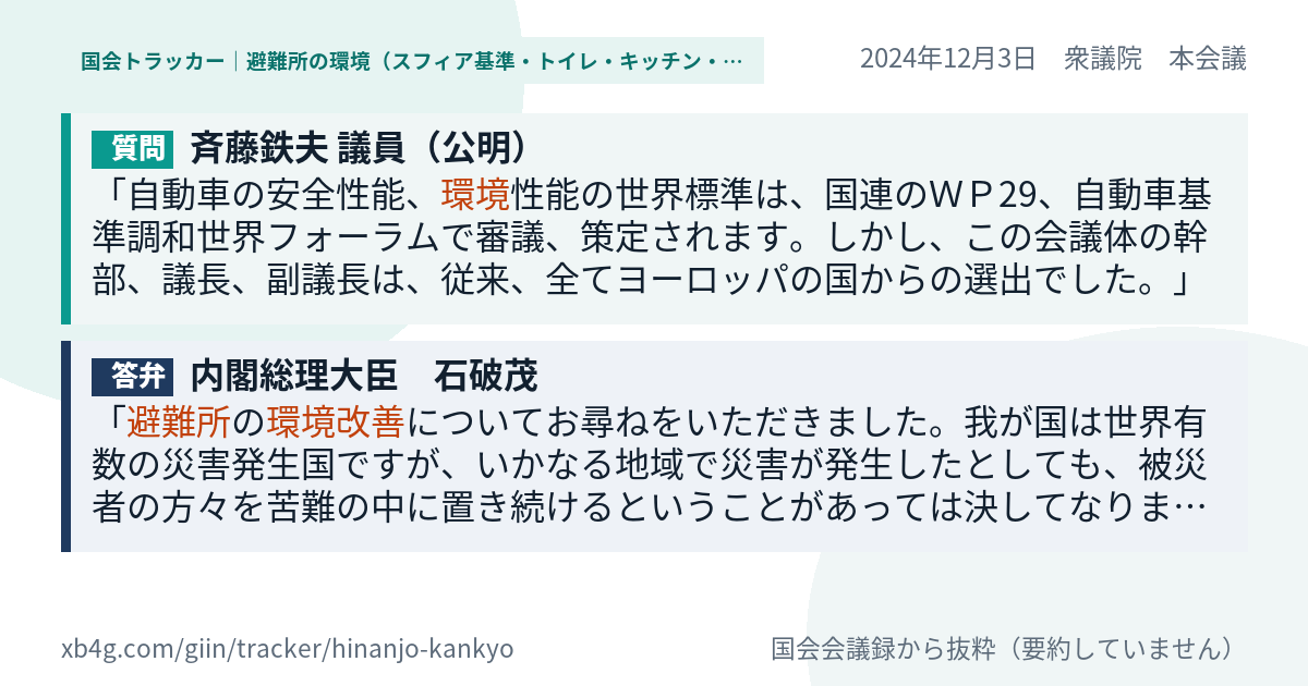 質問と答弁のカード