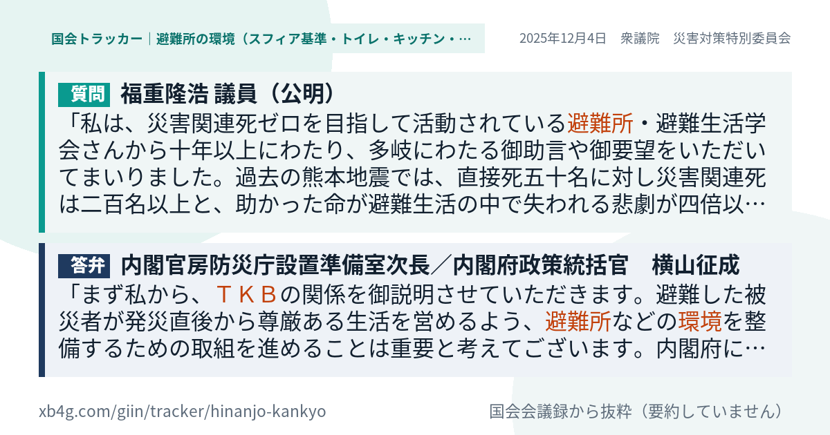質問と答弁のカード
