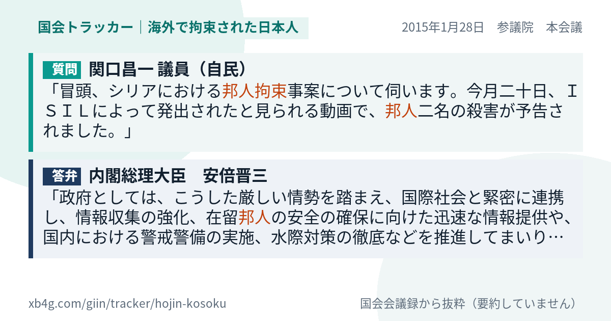 質問と答弁のカード