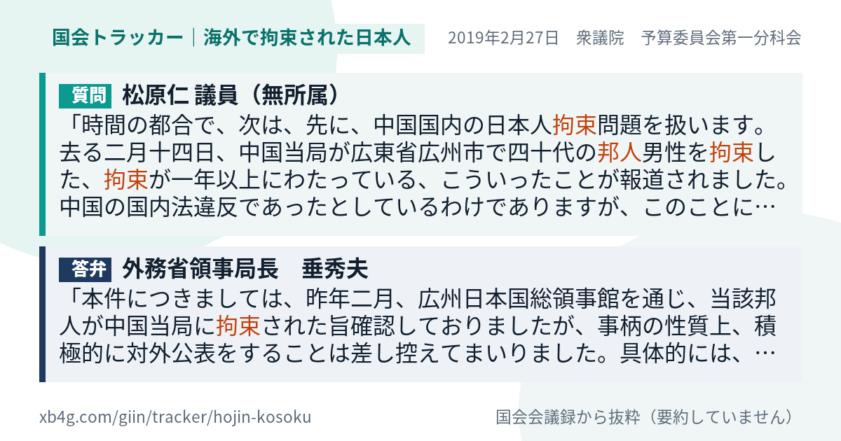 質問と答弁のカード