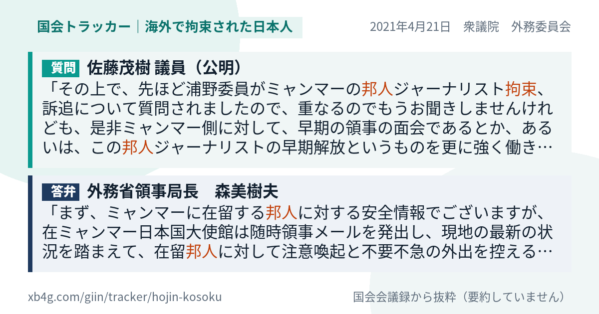 質問と答弁のカード