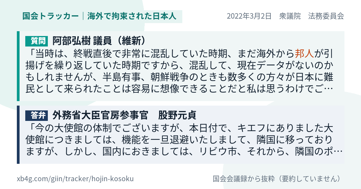 質問と答弁のカード