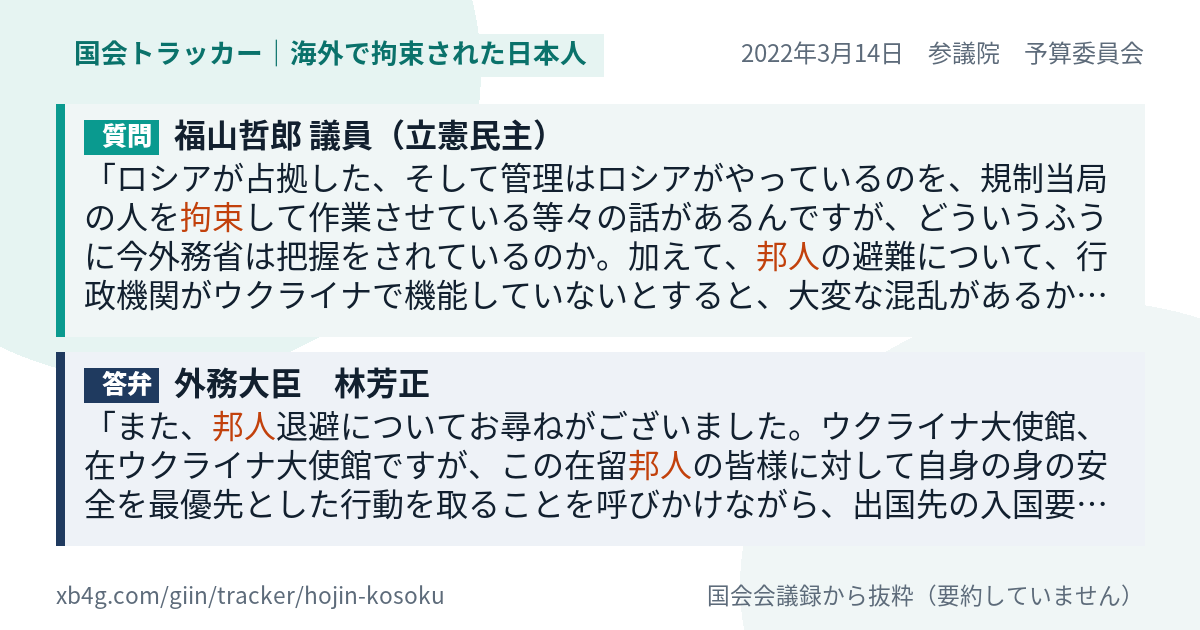 質問と答弁のカード