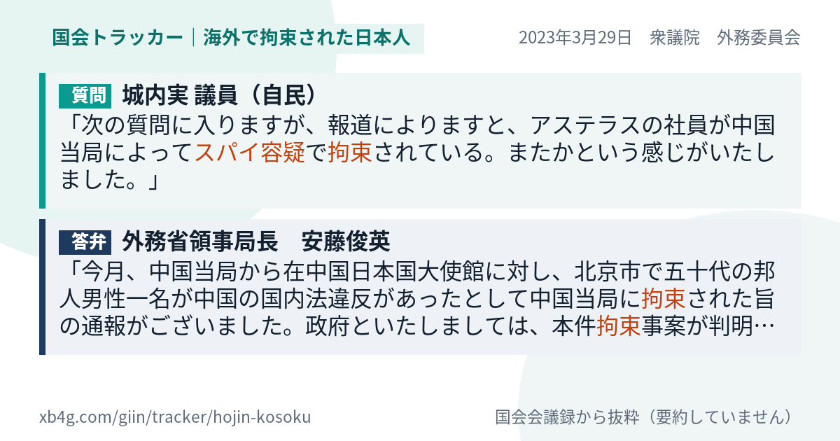 質問と答弁のカード