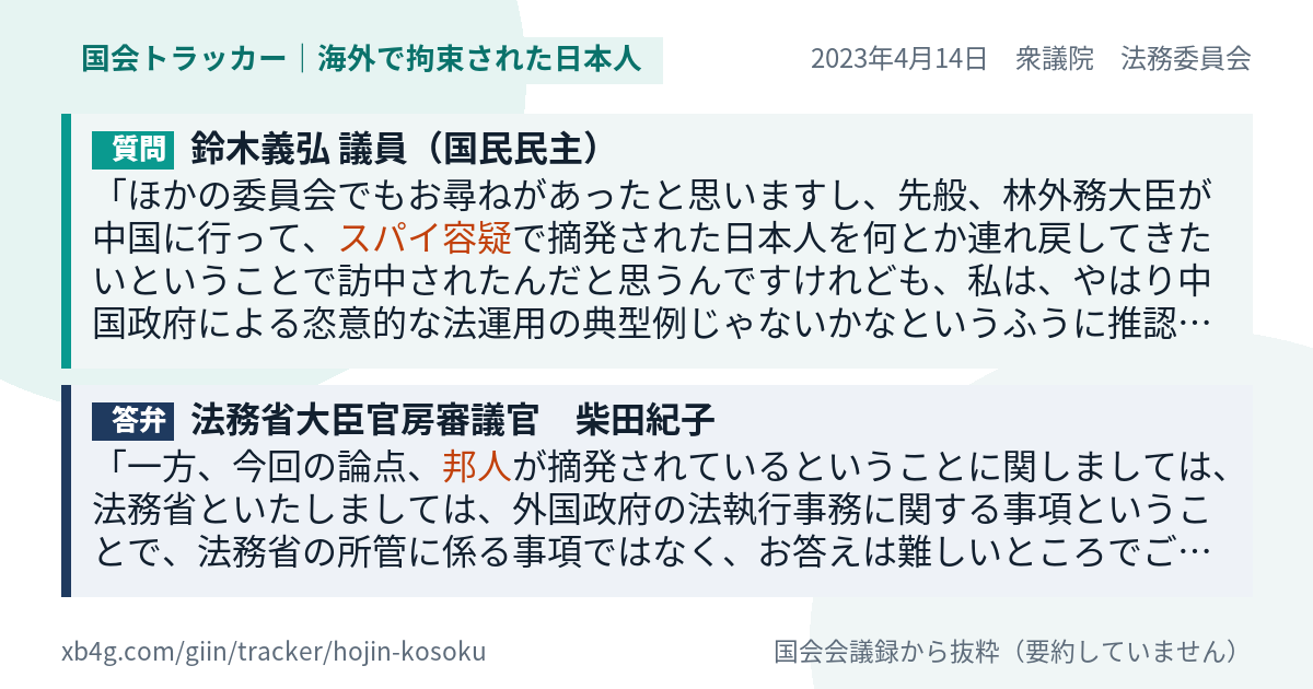 質問と答弁のカード