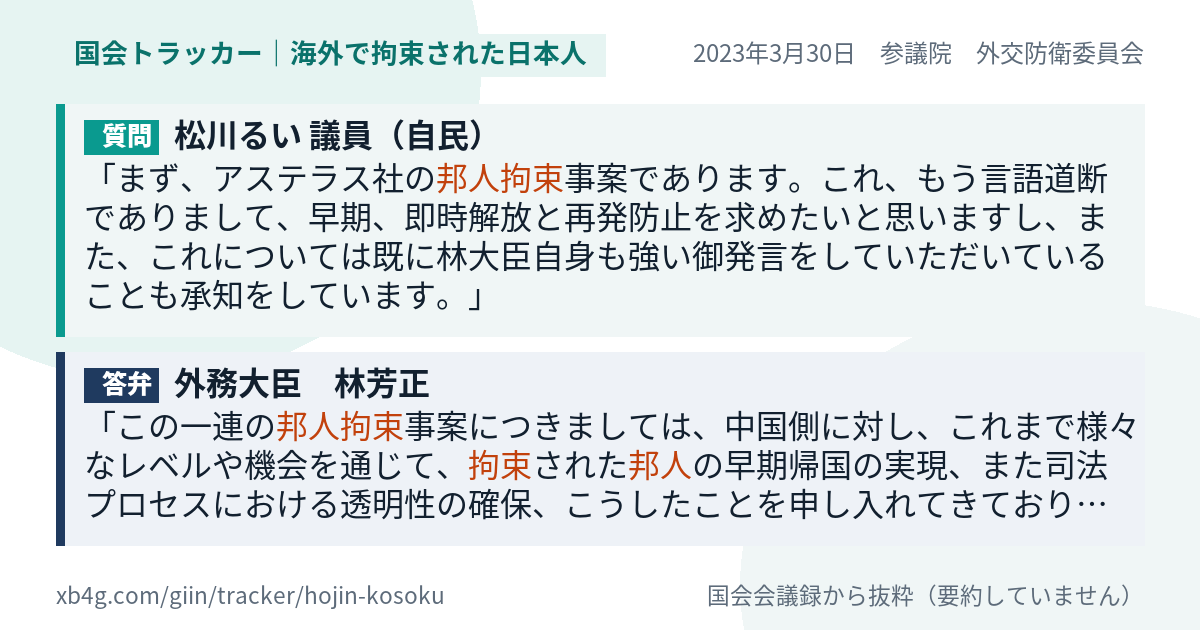 質問と答弁のカード