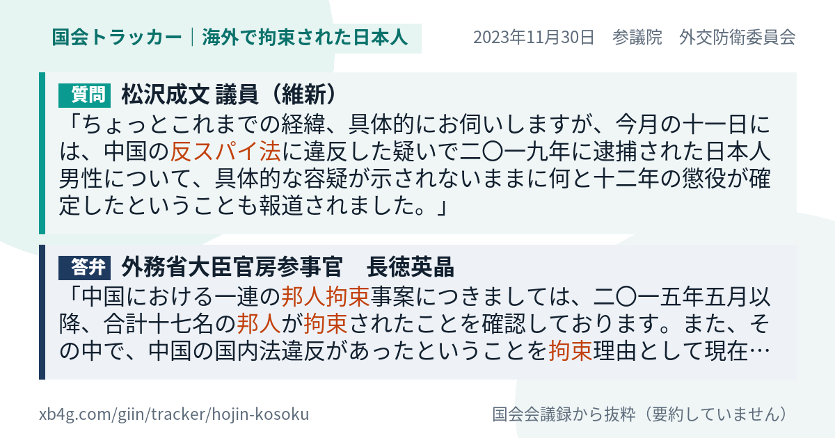 質問と答弁のカード