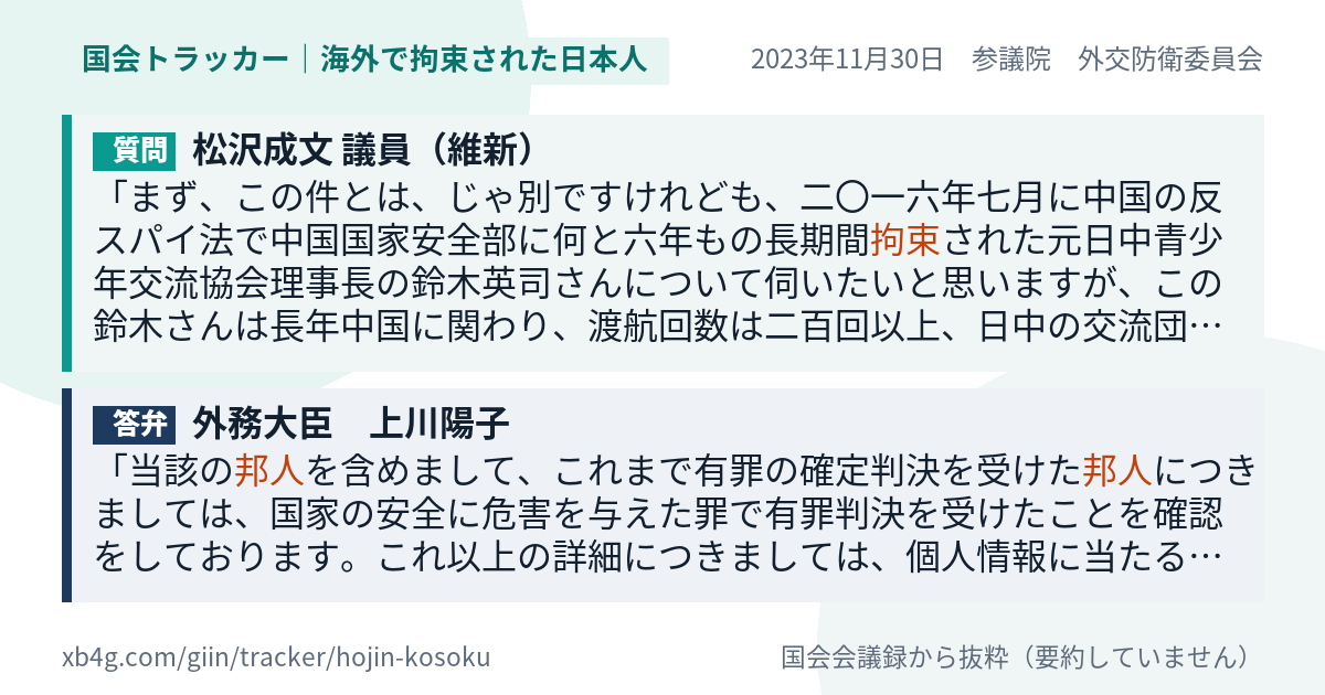 質問と答弁のカード
