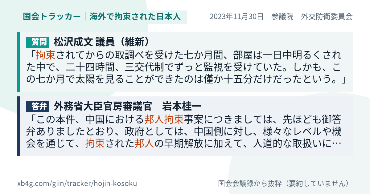 質問と答弁のカード