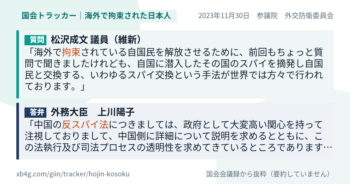 質問と答弁のカード