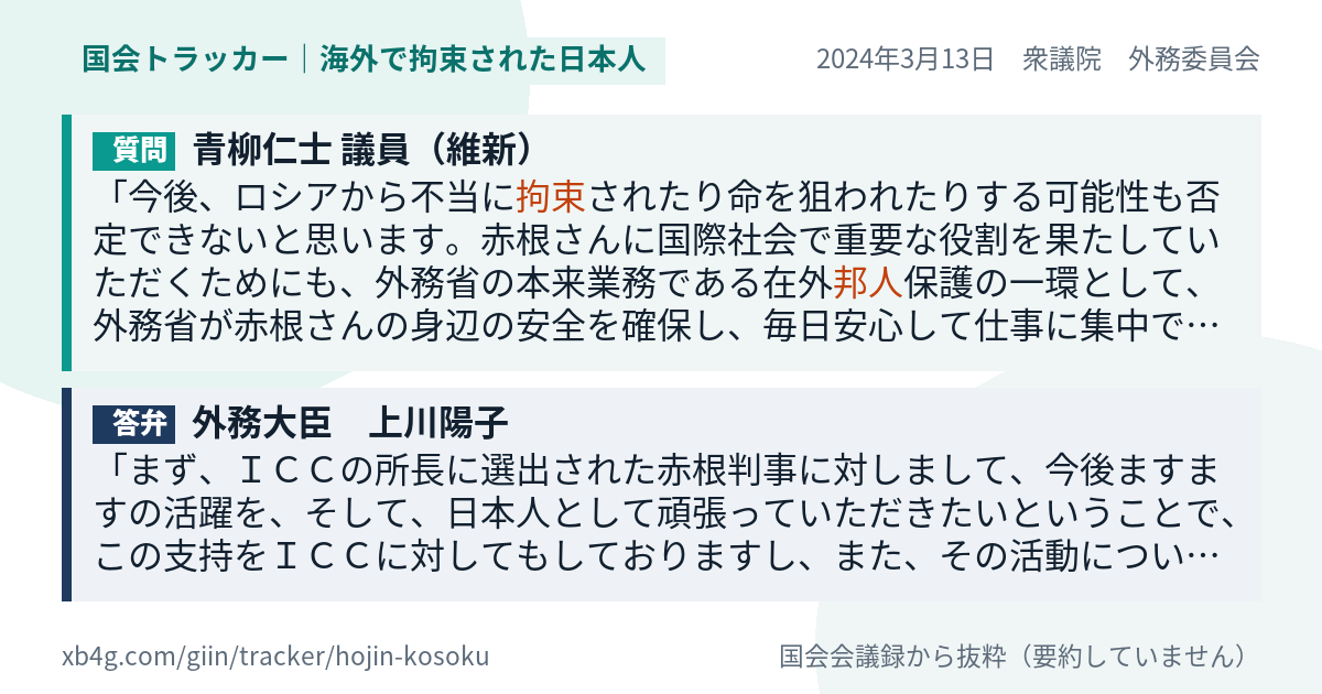 質問と答弁のカード