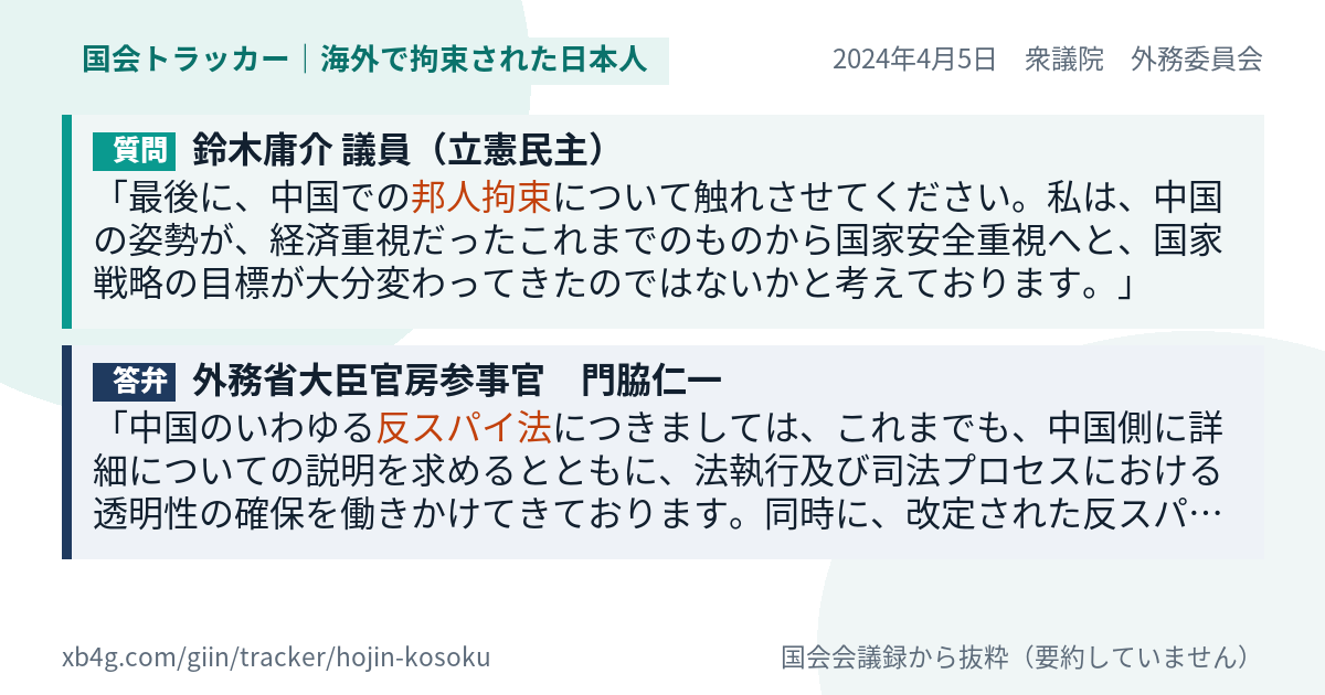質問と答弁のカード