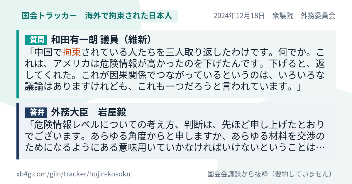 質問と答弁のカード