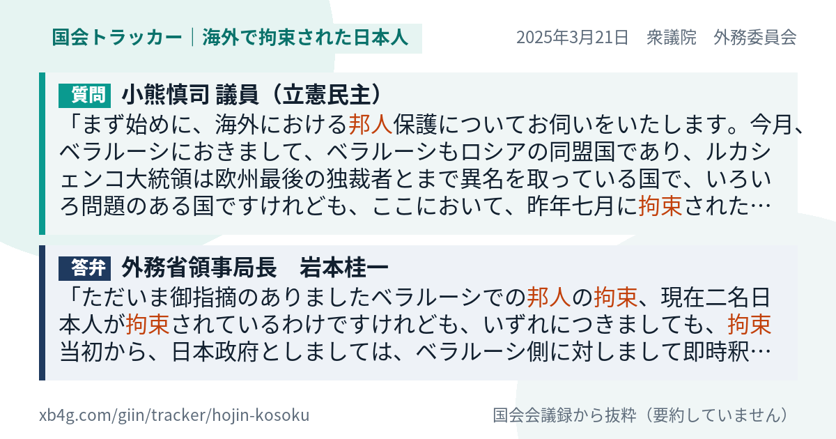 質問と答弁のカード