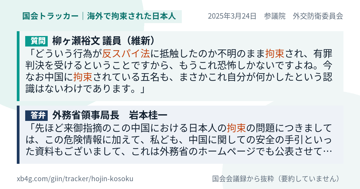 質問と答弁のカード