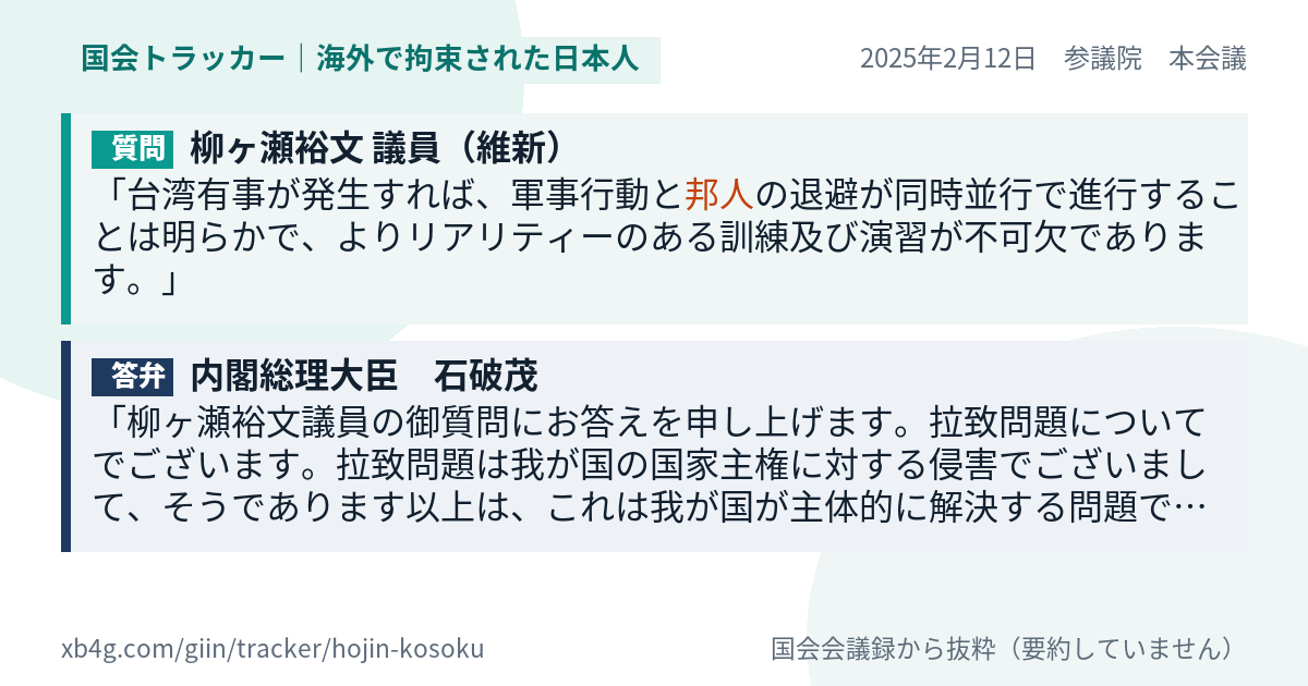 質問と答弁のカード