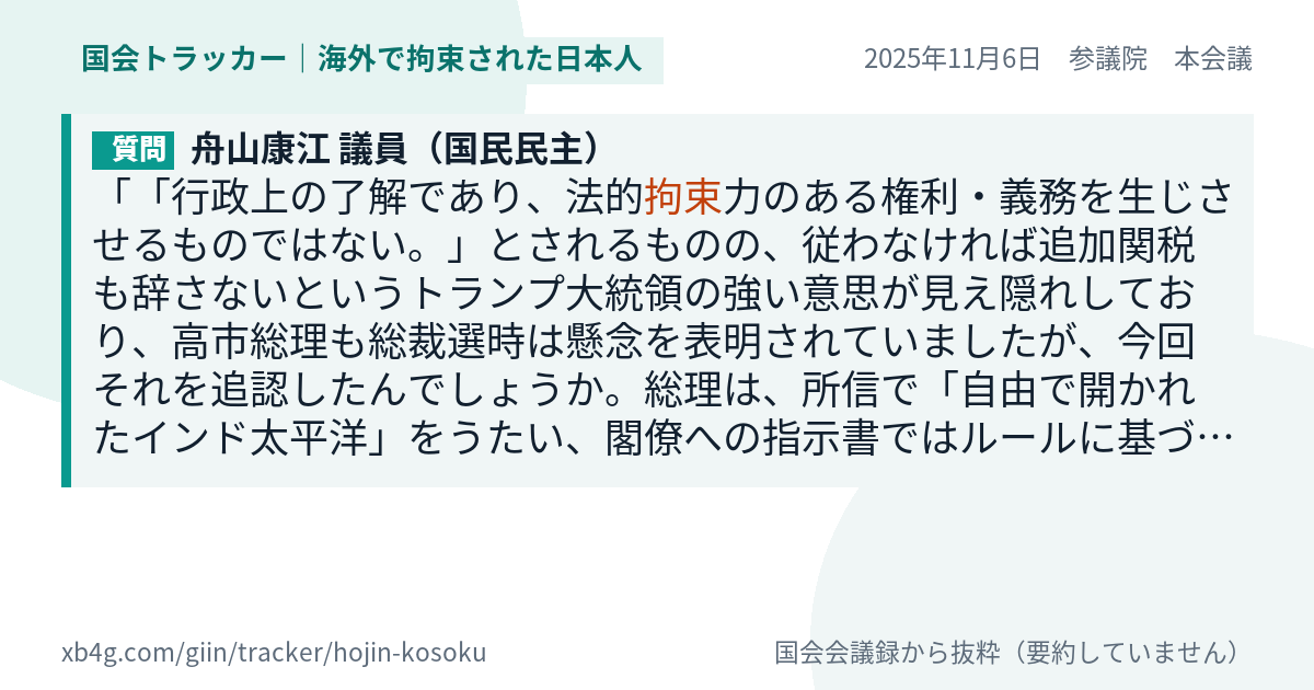 質問と答弁のカード