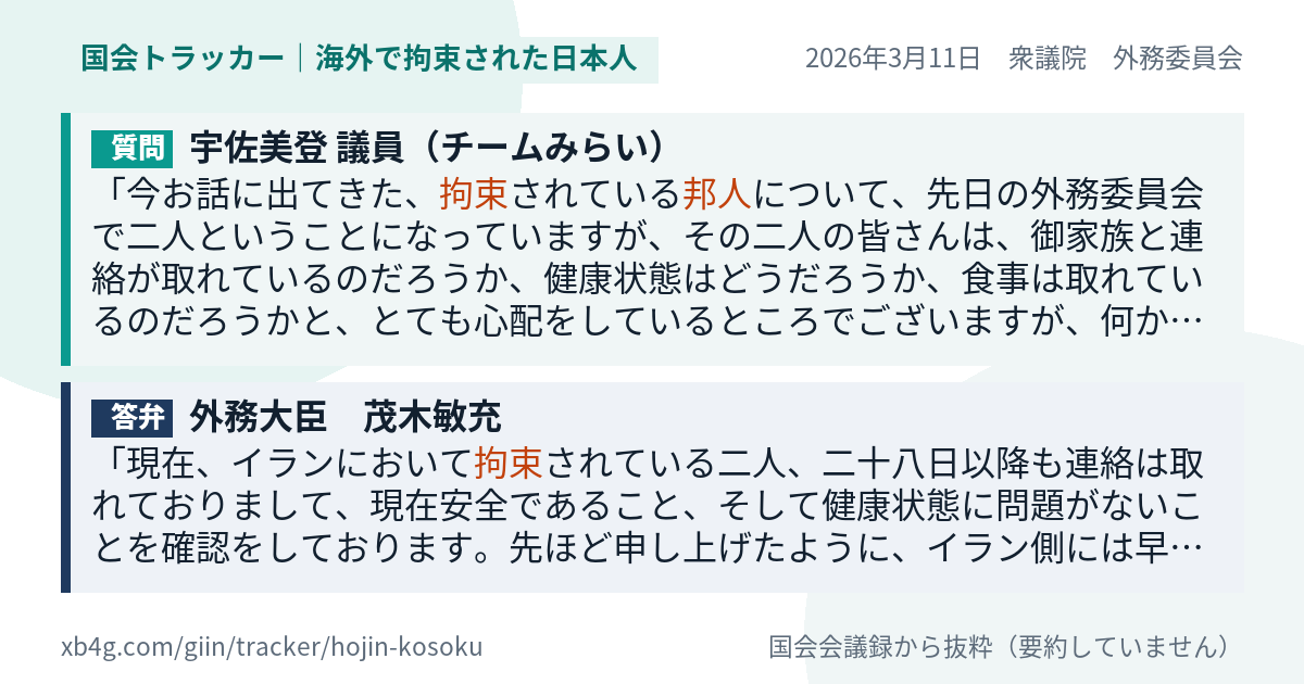 質問と答弁のカード