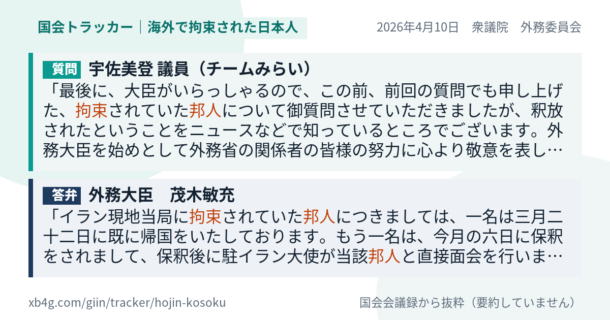 質問と答弁のカード
